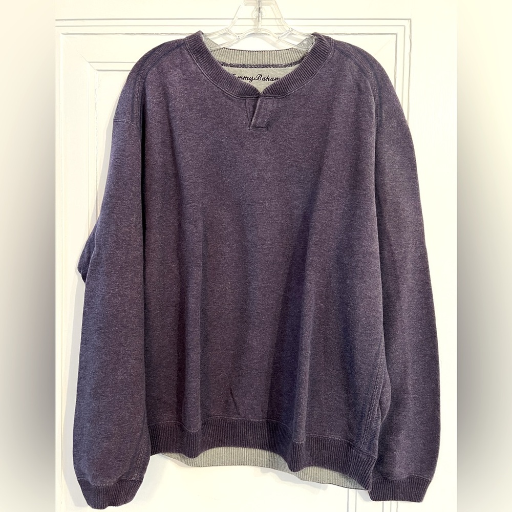 ~Tommy Bahama Purple/Grey Flipshore Abaco Reversible Sweatshirt Sz. L MSRP: $110